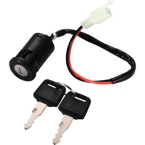 Pièces de rechange universelles pour interrupteur d'allumage à 2 fils, verrou de clé, interrupteur de démarrage et interrupteur principal antivol pour scooter/moto électrique (1/5)