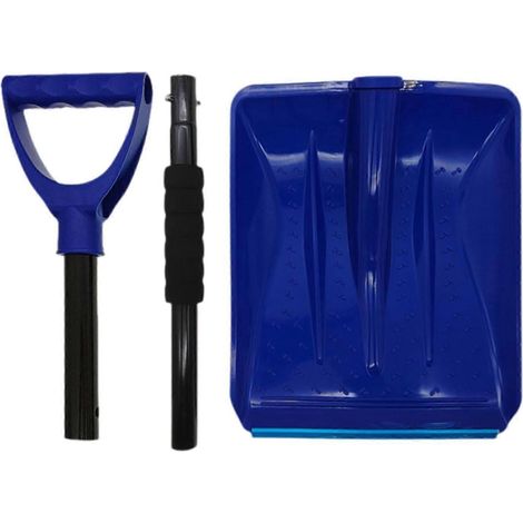 Pelle à neige pour nettoyer les trottoirs, les allées et les espaces extérieurs modèle d'hiver portable et durable noir et bleu.-AquaForge (1/4)