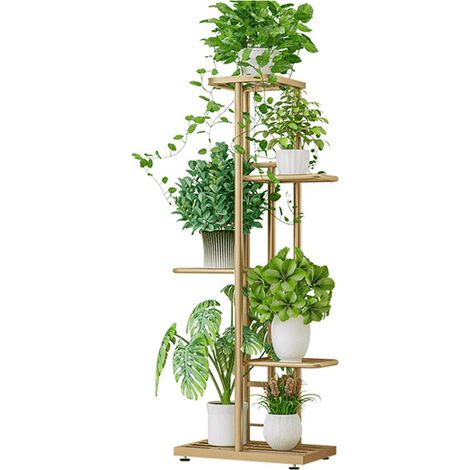 Étagère à 5 niveaux pour pots de fleurs, support pour plantes, échelle de rempotage, étagère de rangement robuste pour plantes en pot (1/5)