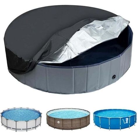 122 30cm Housse de Protection pour Piscine Tissu Oxford Housse de Protection pour Bâche de Piscine Bache Protection Piscine Ronde Bâche 4 Saisons pour Piscine Hors Sol Ronde (1/4)
