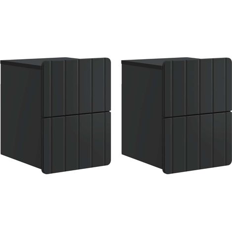 Maison Exclusive - Mobiletto da notte a muro 2 pz Nero 33 x 34,5 x 43 cm (1/5)