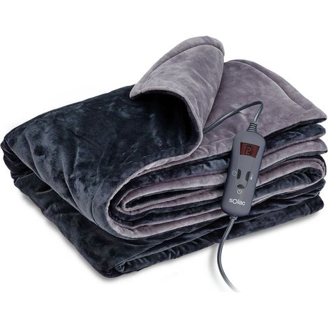 Solac CT8626 Norway - Scaldaletto elettrico 150x80cm, 60W, tecnologia Sensfort, sistema di protezione, 3 intensità, lavabile in lavatrice fino a 30ºC, spegnimento automatico 180 min, bianco