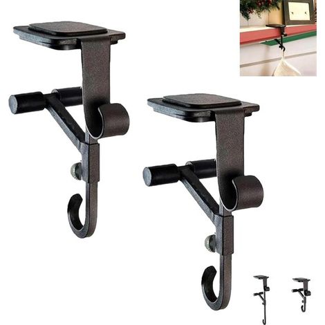 [Ganci per appendere calze e ghirlande natalizie] Supporto brevettato per caminetto con due ganci per appendere calze e ghirlande natalizie. (1/5)