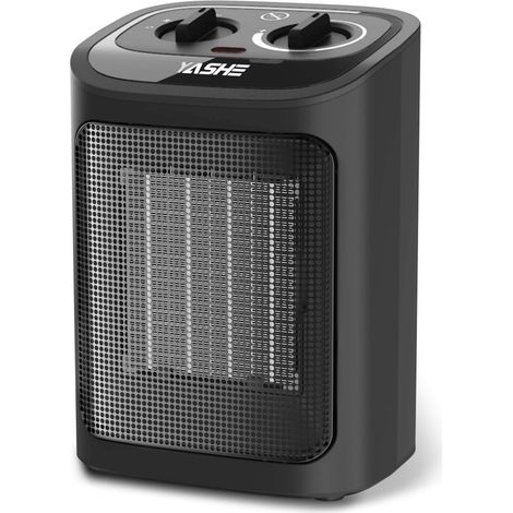 Radiateur Electrique PTC 1500W, Mode Éco, 3 Niveaux, Sécurité Surchauffe/Anti-Basculement Chauffage Fil Chauffant en Céramique PTC, Adapté aux Chambres, Salons, Bureaux (1/5)