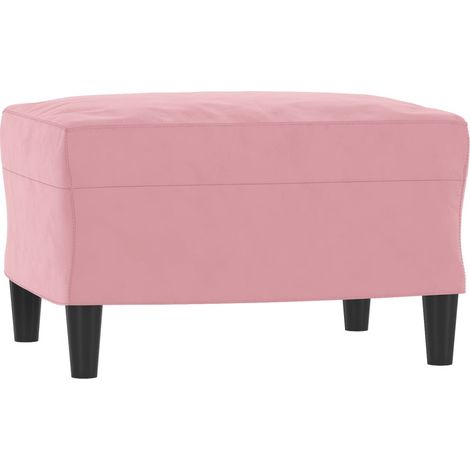 Sgabello poggiapiedi fine letto 60 x 50 x 41 cm in velluto rosa DEC030547