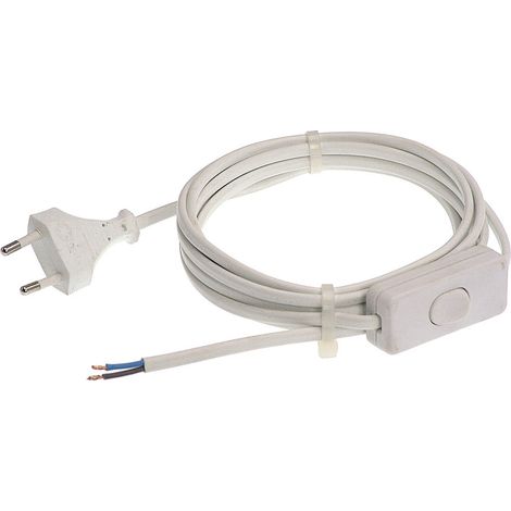 Euro-Anschlussleitung Schalter 230V 2,5A 3m H03VVH2-F 2x0,75 IP20