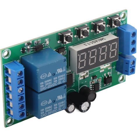 Module de relais temporisé à 2 canaux avec déclenchement par impulsion YF-7 DC7-30V pour la commande d'électrovannes (1/5)