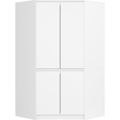 Armario esquinero AKORD S100 Blanco 100 cm con 4 puertas y 6 estantes acabado en Blanco 100x50x180 cm