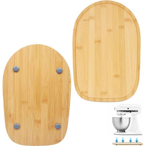 Bamboo Sliding Mat Compatible with Artisan 4.5-5 Qt (4.3L - 4.8L) Moveable Trivet for Kitchen Machine Mixer Sliding Mat for Kitchen Machine (1/5)