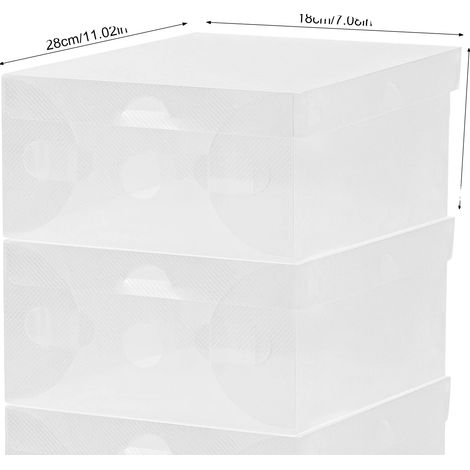 Boîte de rangement pour chaussures, pack de 20, design empilable, couleur blanche (1/2)
