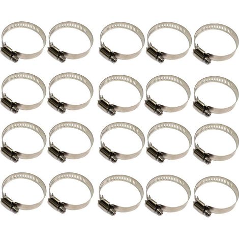 20 Pièces Collier De Serrage Tuyau, Collier De Serrage Tuyau Réglable 100-120mm, 304 Collier De Serrage Inox, Collier Serrage Métallique, Pour Tuyau, Home Gaz, Famille Tuyau D'eau, Câble, Rob - RWColl (1/5)