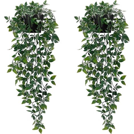 2 Plante Artificielle, Lierre, 85 cm, Pot 8x9 cm, Plastique, Intérieur, Extérieur (1/5)
