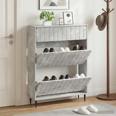 vidaXL Shoe Cabinet ZWOLLE 78 x 24 x 103 cm Engineered Wood (1/5)