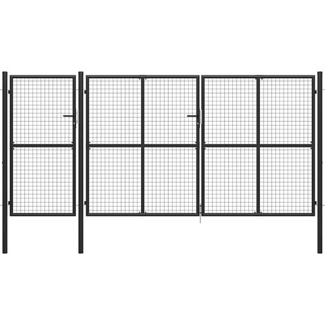 Gartentor Stahl 400 x 150 cm Anthrazit vidaXL