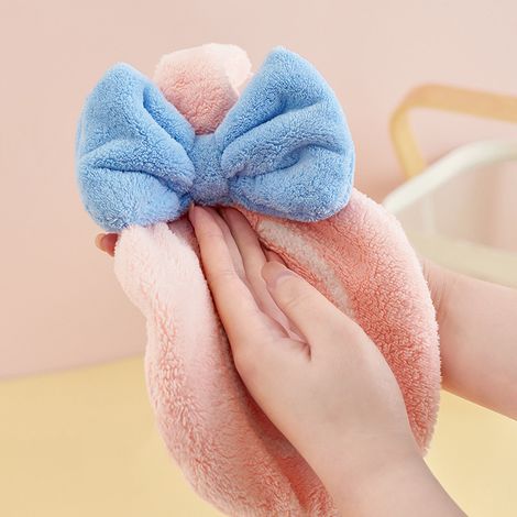 Ensemble de 4 serviettes de bain en polaire corail avec boucle de suspension - Serviettes douces, à séchage rapide et absorbantes pour la salle de bain
