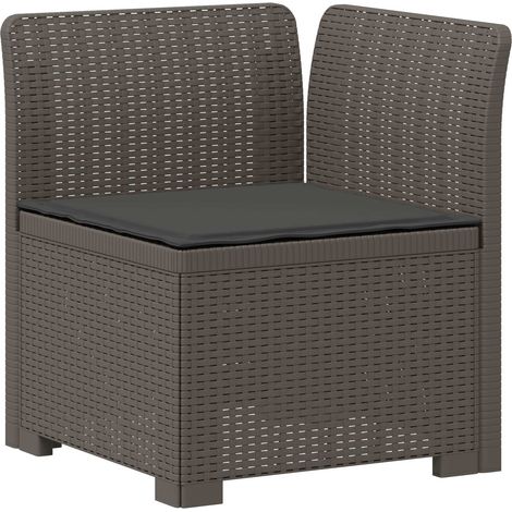 Canapé de jardin 1 place avec coussin look rotin PP Gris clair vidaXL (1/5)
