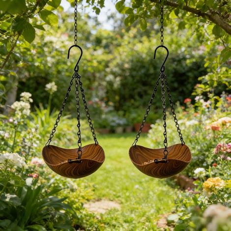 Ensemble de 2 mangeoires en bois avec crochet, pour récipient à nourriture ou à eau, pour cages et zones d'élevage domestiques.-AquaForge (1/5)