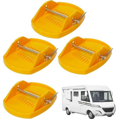 Coussinets de cric stabilisateurs, coussinets de cric pour camping-car Grands coussinets de cric robustes pour camping-car,Grands coussinets de cric 4 pièces, bloc de nivellement flexible, coussinet (1/5)