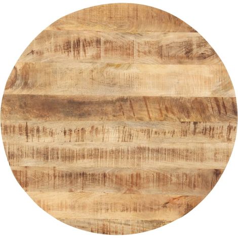 Vidaxl – Dessus de table rond en bois de manguier massif 70 cm – Épaisseur 25-27 mm – Finition polie et vernie – Charme rustique pour salle à manger