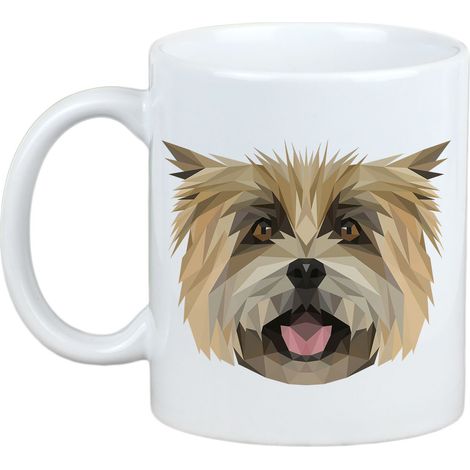 Tazza con foto e scritta "Cagno geometrico Art-Dog" di Cairn Terrier. (1/5)