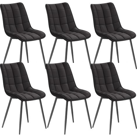WOLTU 6Pcs dining chairs Living Room chairs Faux Leather with Padded Seat chairs Anthracite