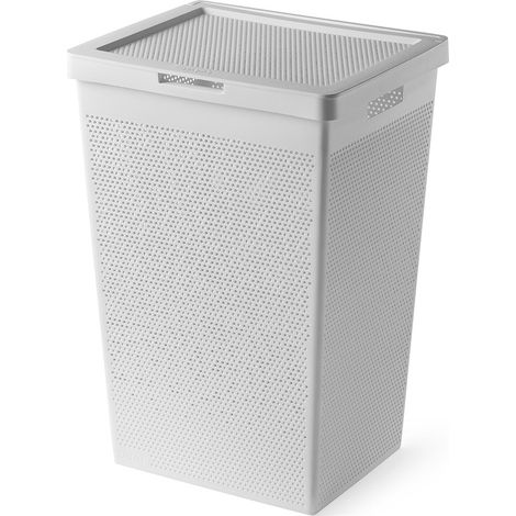 Cesta portabiancheria 65 lt bianca in plastica riciclata