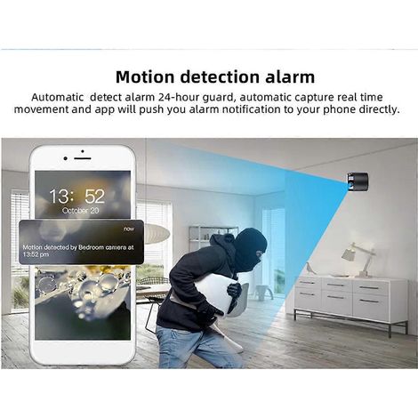 Caméra domestique sans fil 1080p, mini caméra rotative à 360 degrés avec vision nocturne (1/5)