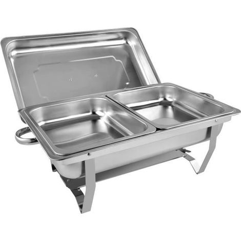 Chauffe-Plat - CHEFFINGER - CF-CHAF01 - Inox - 2 Compartiments - Couvercle Inclus