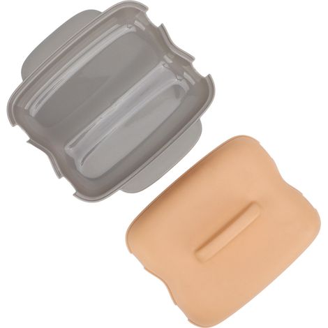 Cuiseur à maïs portable pour micro-ondes, en polypropylène alimentaire sans BPA, pour 2 épis de maïs. Outil de cuisine avec poignée, couleur beige. (1/5)