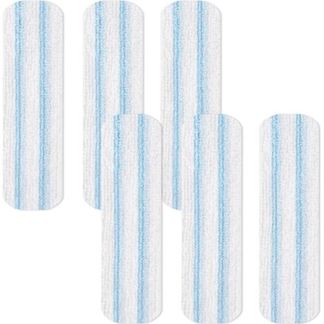 6 Stück Ersatzbezug Kompatibel mit Vileda H2PrO Bodenwischer, Mikrofaser Bezug für Flachwischer, Maschinenwaschbar, Wiederverwendbar, einfache Befestigung am Rahmen, für alle Hartböden