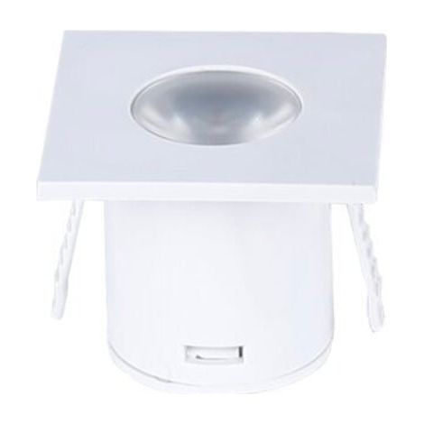 Mini Spot LED Encastrable 1W 90° carré Blanc - Blanc Chaud 2300K (1/2)