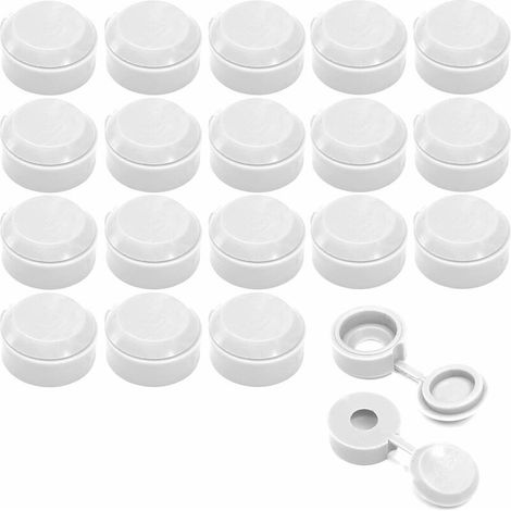 – Lot de 20 cache vis universel blanc – Plastique durable avec rondelle de protection – Finition soignée pour meubles et murs (1/3)