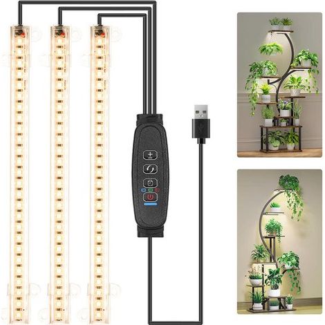 Pflanzenlampe 3 Streifen Pflanzenleuchte (33 cm) IP54 wasserdicht LED Pflanzenlampe für Gemüse und Zierpflanzen im Innenbereich Ausgestattet mit (1/5)