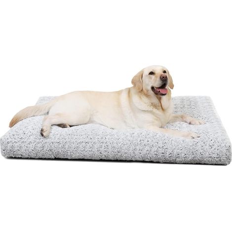 Hundebett Große Hunde Waschbar Flauschig Hellgrau L 90 x B 60 x H 8 cm (1/5)