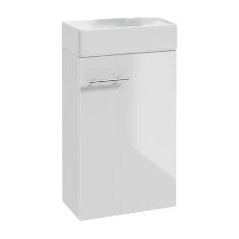 Mobiletto da bagno con lavabo 60x40 cm, bianco lucido, sospeso, piccolo