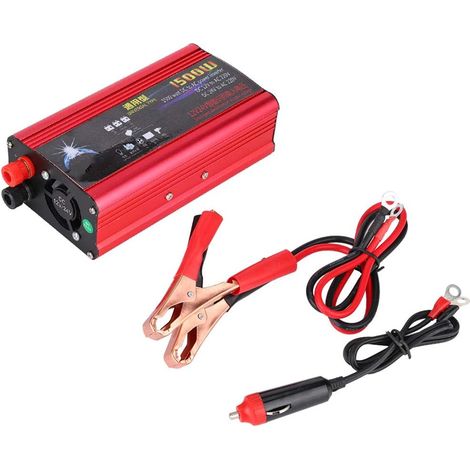 Onduleur sinusoïdal automatique 1500 W,Convertisseur USB,Convertisseur d'onde sinusoïdale modifiée DC 12 V/24 V à 220 V + inverseur 12 V, + onduleur de chargeur de batterie 12 V à 240 V + inverseur (1/5)