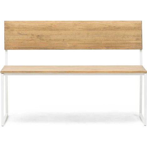 Banco Oxford antivuelco 104x86x44cm color Blanco acabado envejecido estilo nórdico industrial Box Furniture