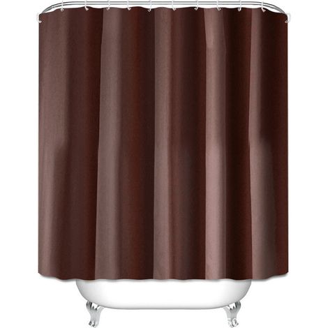 Rideau De Douche - Polyester Épais Imperméable - 178 x 178 cm - Gris Brun Minimaliste - Avec 12 Crochets - Pour Salle De Bain (1/5)