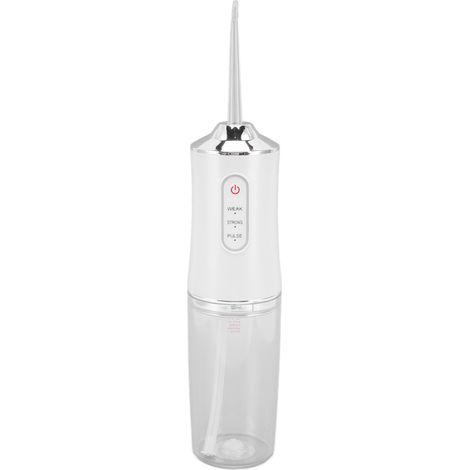 Hydropulseur électrique pour éliminer les odeurs buccales, étanche, sans fil et portable, avec 4 embouts (blanc). (1/5)