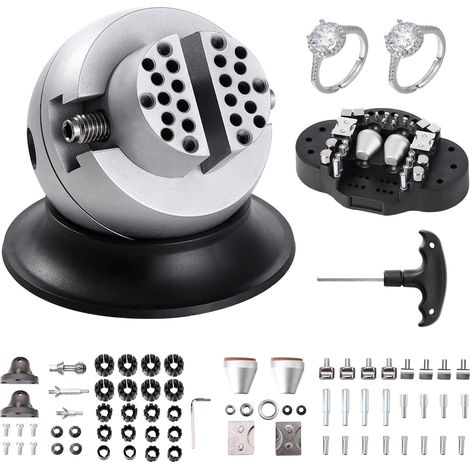 VEVOR Morsa a Sfera, Strumento Impostazione dellIncisione da 3", Morsa Incisione a Rotazione 360°, Blocco Standard da 70 Pz, Strumenti di Blocco deIncisione dei Gioielli per Lavorazione dei Gioielli (1/5)