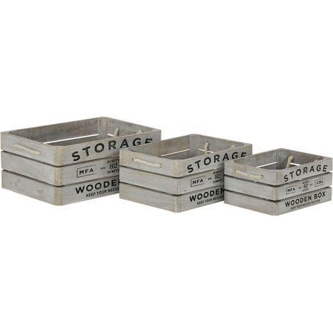 PARKER - set di 3 cassette in legno