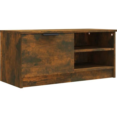 Maison Exclusive - TV-Schrank Räuchereiche 80x35x36,5 cm Holzwerk (1/5)