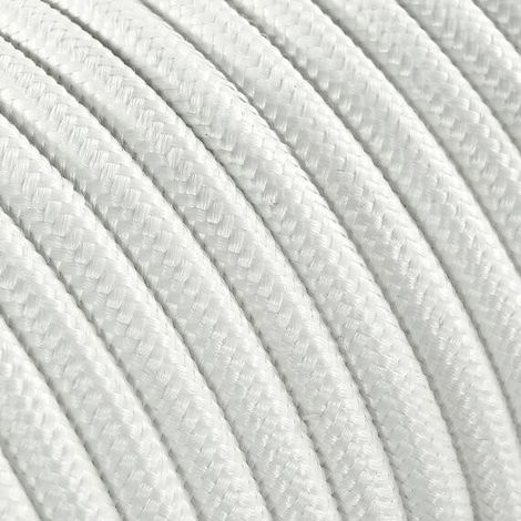 Fil Électrique Tissu Blanc 2x0,75mm² - Câble Électrique Textile de Qualité