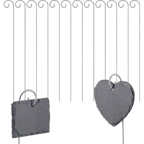 15pcs Metal Support Frame 40cm Metal Plant Pegs Garden Signs Labels for Herbs Weatherproof (Slate Not Included) (1/5)