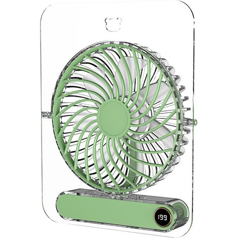 Ventilador de escritorio pequeño y silencioso, ventilador personal portátil, ventilador de mesa para el hogar, la oficina y uso en exteriores, color verde. (1/5)
