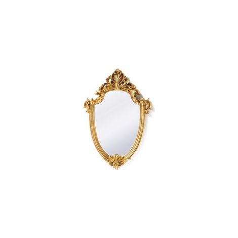 Miroir mural décoratif vintage en forme de bouclier doré élégant, idéal pour ajouter du charme à n'importe quelle pièce (1/5)