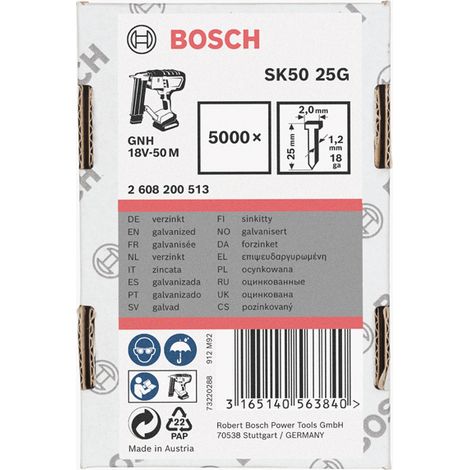 Bosch Senkkopf-Stift SK50 25G 1,2 mm, 25 mm, verzinkt 5000 Stk
