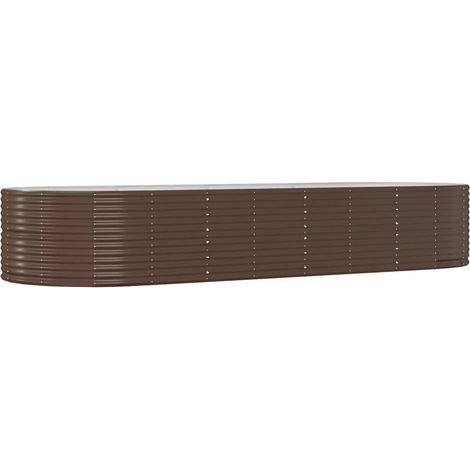 Maison Exclusive - Jardinera arriate acero galvanizado marrón 367