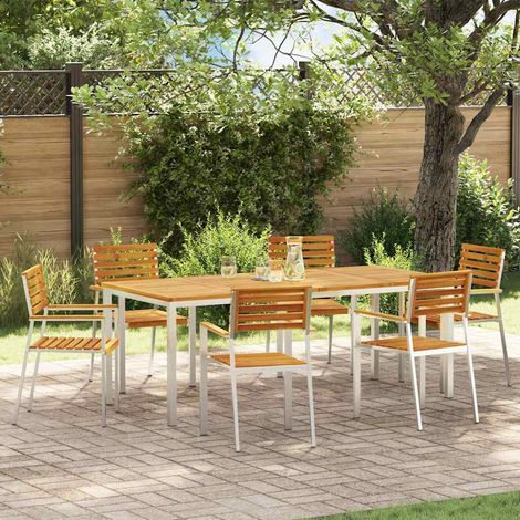 Garten Essgruppe 7 pcs Braun Massivholz Akazie (1/5)