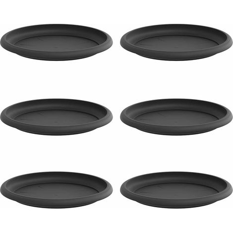 Maison Exclusive - Vassoio Rotondo per Fiori 6 pcs Nero Ø 19 x 2 cm Plastica